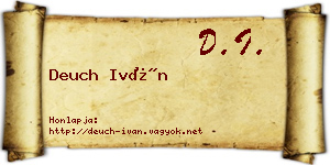 Deuch Iván névjegykártya